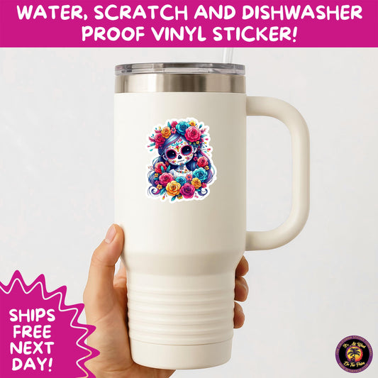 SUGAR SKULL STICKERS Day of the Dead Aesthetic Sticker Pack for Journals Laptops Water Bottles Halloween Decor and Spooky Season Gifts