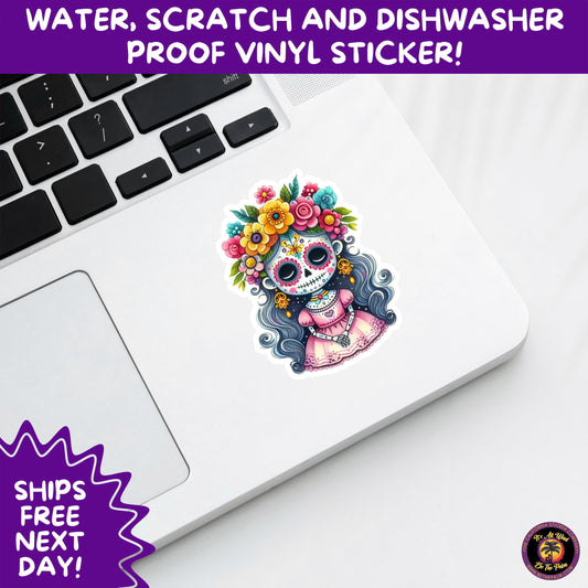 SUGAR SKULL STICKERS Day of the Dead Aesthetic Sticker Pack for Journals Laptops Water Bottles Halloween Decor and Spooky Season Gifts