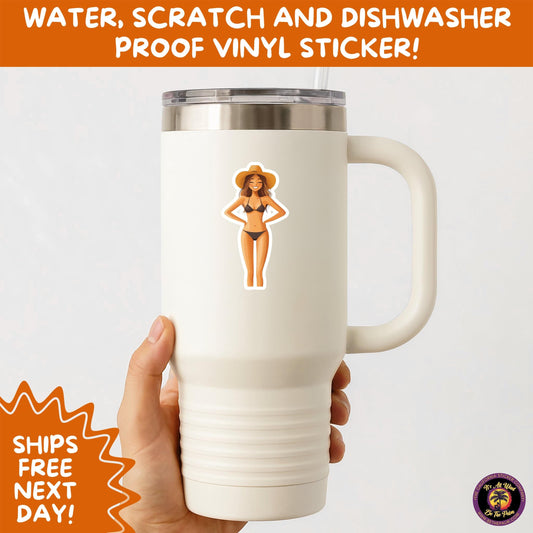 FUN BEACH STICKERS with Bikini Designs, Perfect for Travel Journals, Water Bottles, Tumblers, Laptops, Scrapbooks, and Summer Decor