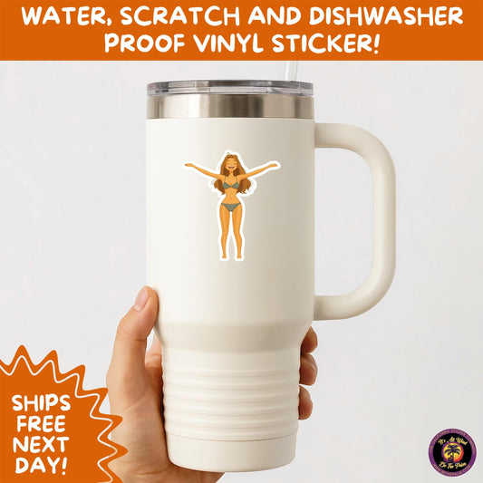 FUN BEACH STICKERS with Bikini Designs, Perfect for Travel Journals, Water Bottles, Tumblers, Laptops, Scrapbooks, and Summer Decor