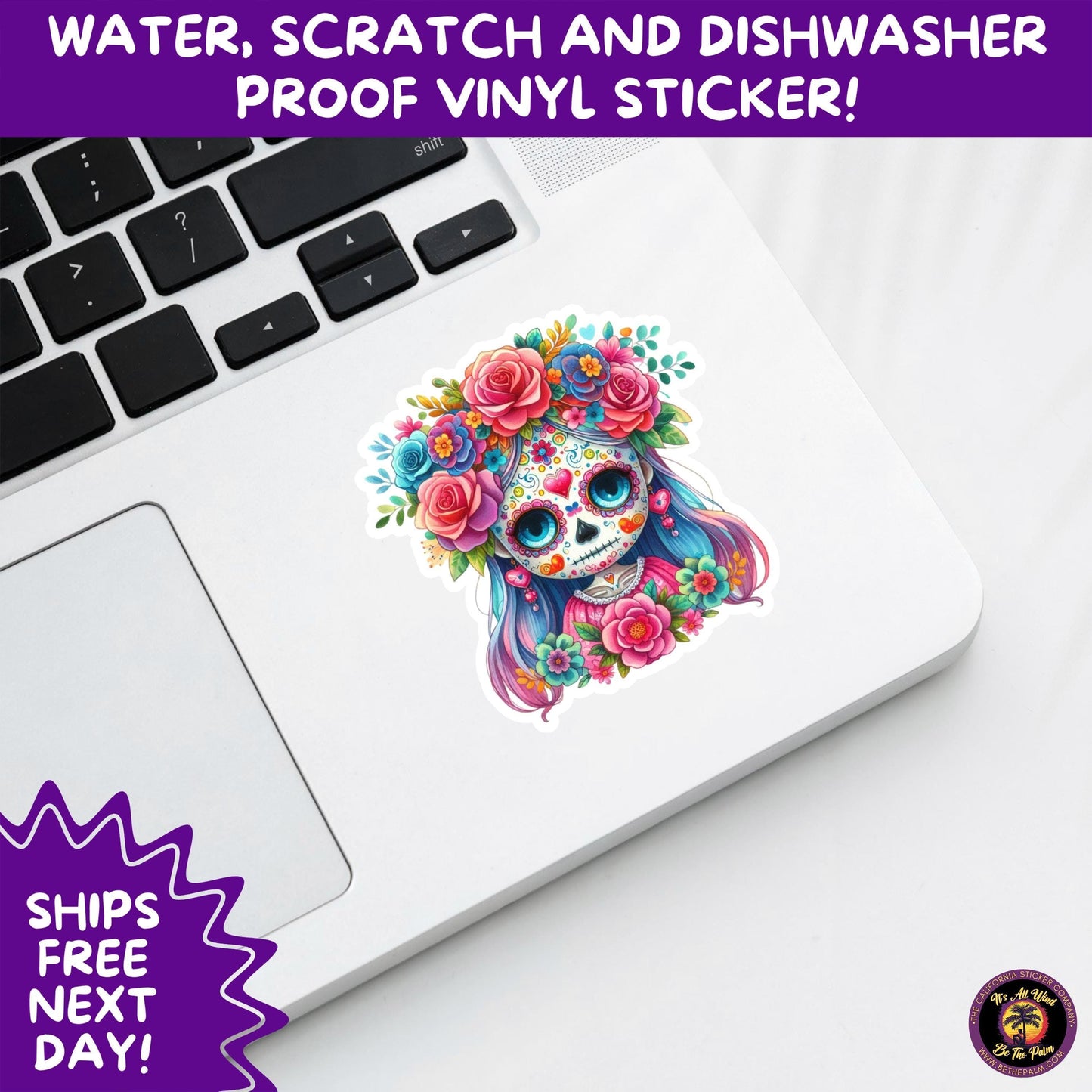 SUGAR SKULL STICKERS Day of the Dead Aesthetic Sticker Pack for Journals Laptops Water Bottles Halloween Decor and Spooky Season Gifts