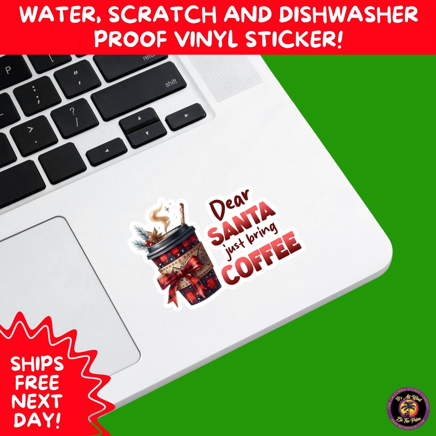 CHRISTMAS STICKER PACK | Festive Holiday Decor Vinyl Stickers Perfect for Journals Gifts Planners Stocking Stuffers Winter for coffee lovers