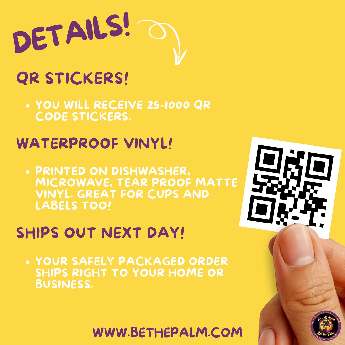CUSTOM QR STICKERS | Waterproof Vinyl Custom Labels for Business, Packaging, Social Media, Events, Wedding, Menus