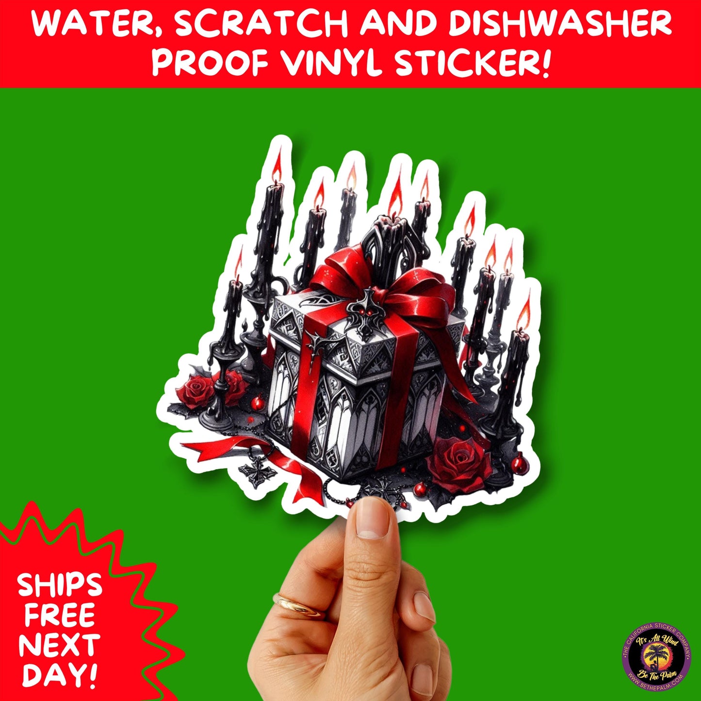 GOTHIC CHRISTMAS STICKERS Dark Holiday Aesthetic Stickers | Spooky Cute Christmas Decor | Goth Planner Stickers for Gifts & Cards