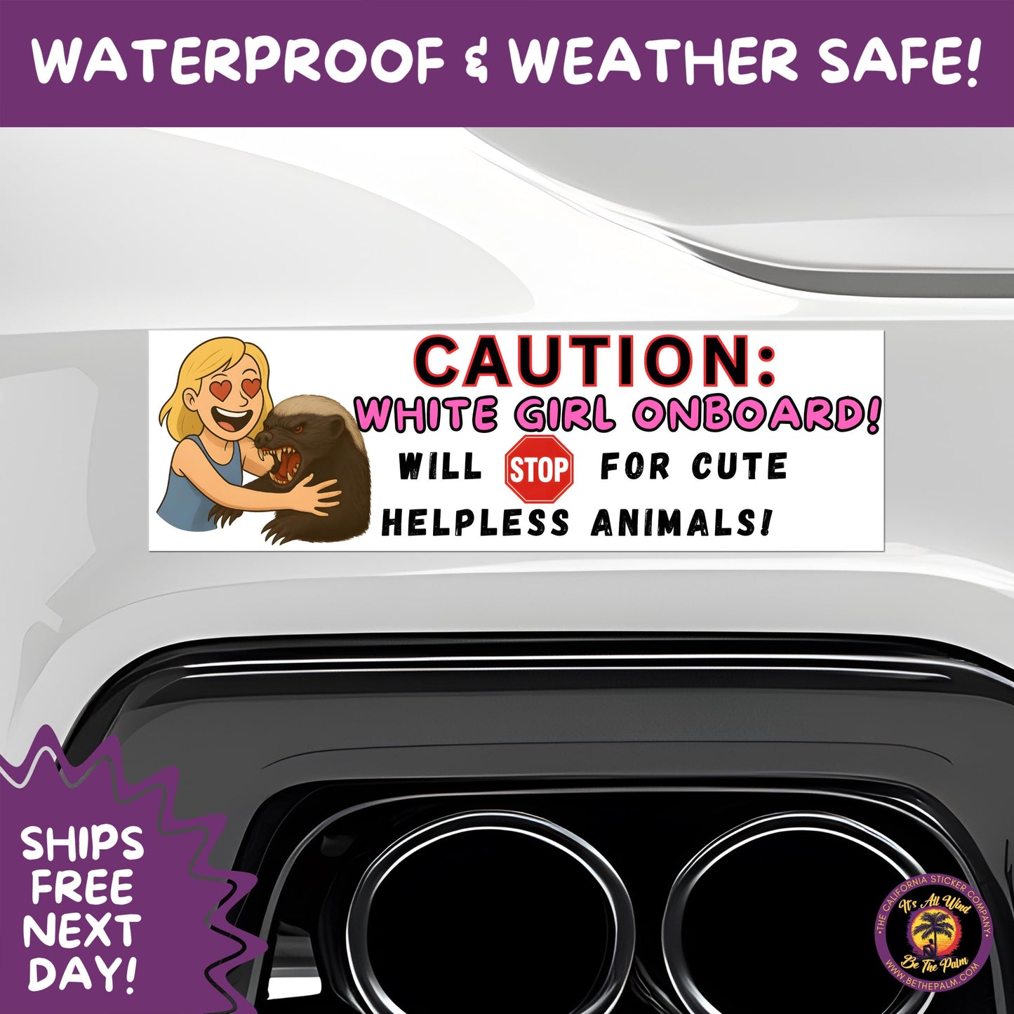 BUMPER STICKER | Funny Vinyl Decals for Cars Trucks Laptops Durable Waterproof Outdoor Sticker Gift for Drivers and Road Trips