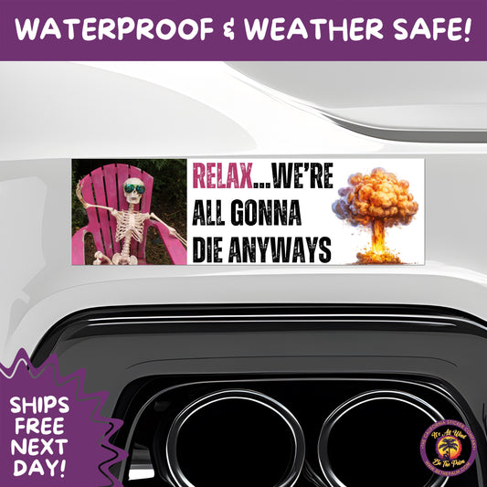 BUMPER STICKER | Funny Vinyl Decals for Cars Trucks Laptops Durable Waterproof Outdoor Sticker Gift for Drivers and Road Trips