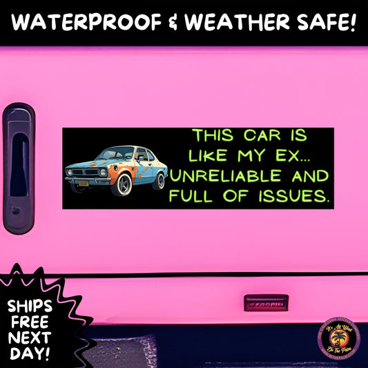 BUMPER STICKER | Funny Vinyl Decals for Cars Trucks Laptops Durable Waterproof Outdoor Sticker Gift for Drivers and Road Trips