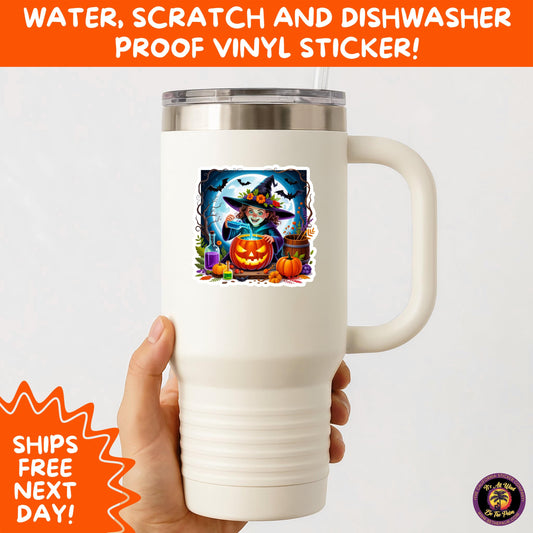 HALLOWEEN VINYL STICKERS | Spooky Ghosts, Witches, Pumpkins, Skulls and Bats – Waterproof Halloween Sticker Pack for All Ages