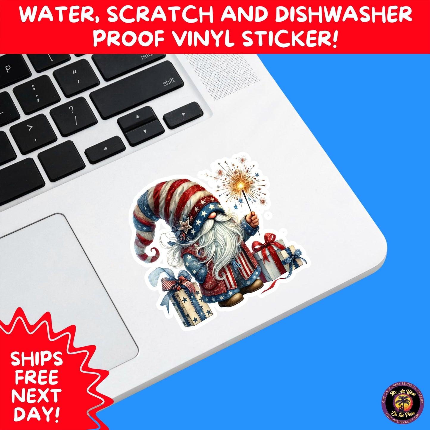 4TH OF JULY | Sticker Pack Independence Day Vinyl Decals, USA Flag, Fireworks, Red White Blue Summer Holiday Patriotic Sticker Set