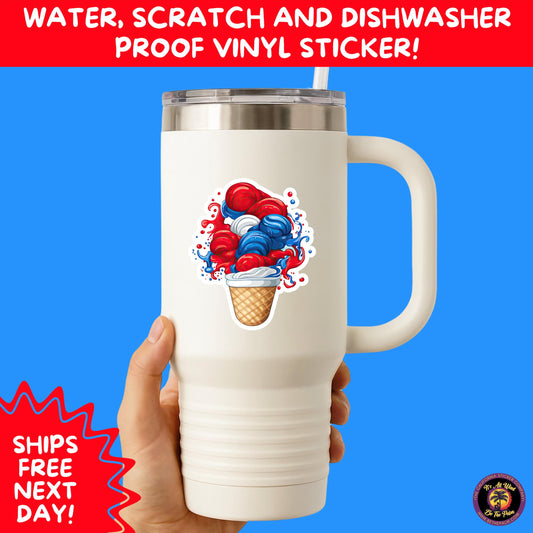 4TH OF JULY | Sticker Pack Independence Day Vinyl Decals, USA Flag, Fireworks, Red White Blue Summer Holiday Patriotic Sticker Set