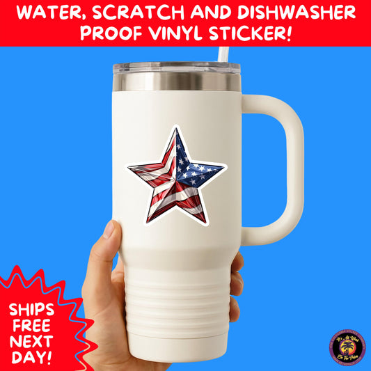 4TH OF JULY | Sticker Pack Independence Day Vinyl Decals, USA Flag, Fireworks, Red White Blue Summer Holiday Patriotic Sticker Set