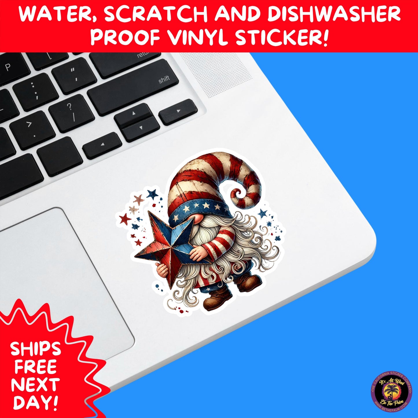 4TH OF JULY | Sticker Pack Independence Day Vinyl Decals, USA Flag, Fireworks, Red White Blue Summer Holiday Patriotic Sticker Set