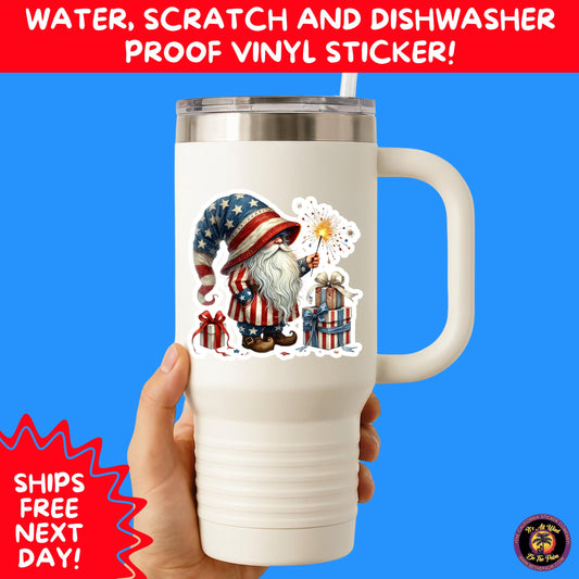 4TH OF JULY | Sticker Pack Independence Day Vinyl Decals, USA Flag, Fireworks, Red White Blue Summer Holiday Patriotic Sticker Set