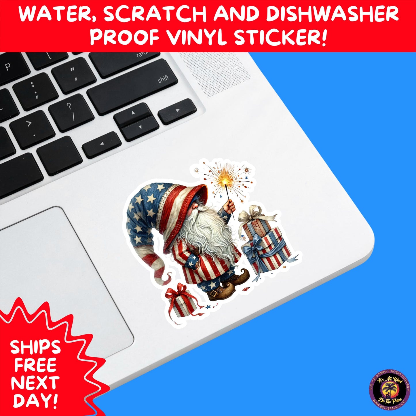 4TH OF JULY | Sticker Pack Independence Day Vinyl Decals, USA Flag, Fireworks, Red White Blue Summer Holiday Patriotic Sticker Set