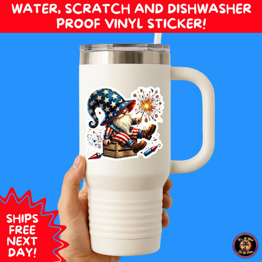 4TH OF JULY | Sticker Pack Independence Day Vinyl Decals, USA Flag, Fireworks, Red White Blue Summer Holiday Patriotic Sticker Set