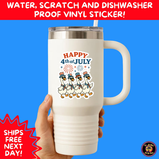 4TH OF JULY | Sticker Pack Independence Day Vinyl Decals, USA Flag, Fireworks, Red White Blue Summer Holiday Patriotic Sticker Set