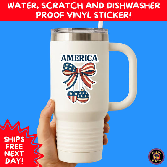 4TH OF JULY | Sticker Pack Independence Day Vinyl Decals, USA Flag, Fireworks, Red White Blue Summer Holiday Patriotic Sticker Set