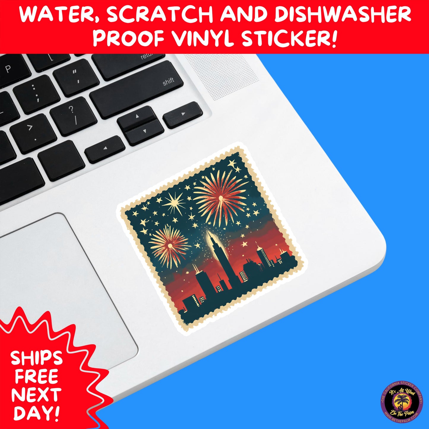 4TH OF JULY | Sticker Pack Independence Day Vinyl Decals, USA Flag, Fireworks, Red White Blue Summer Holiday Patriotic Sticker Set