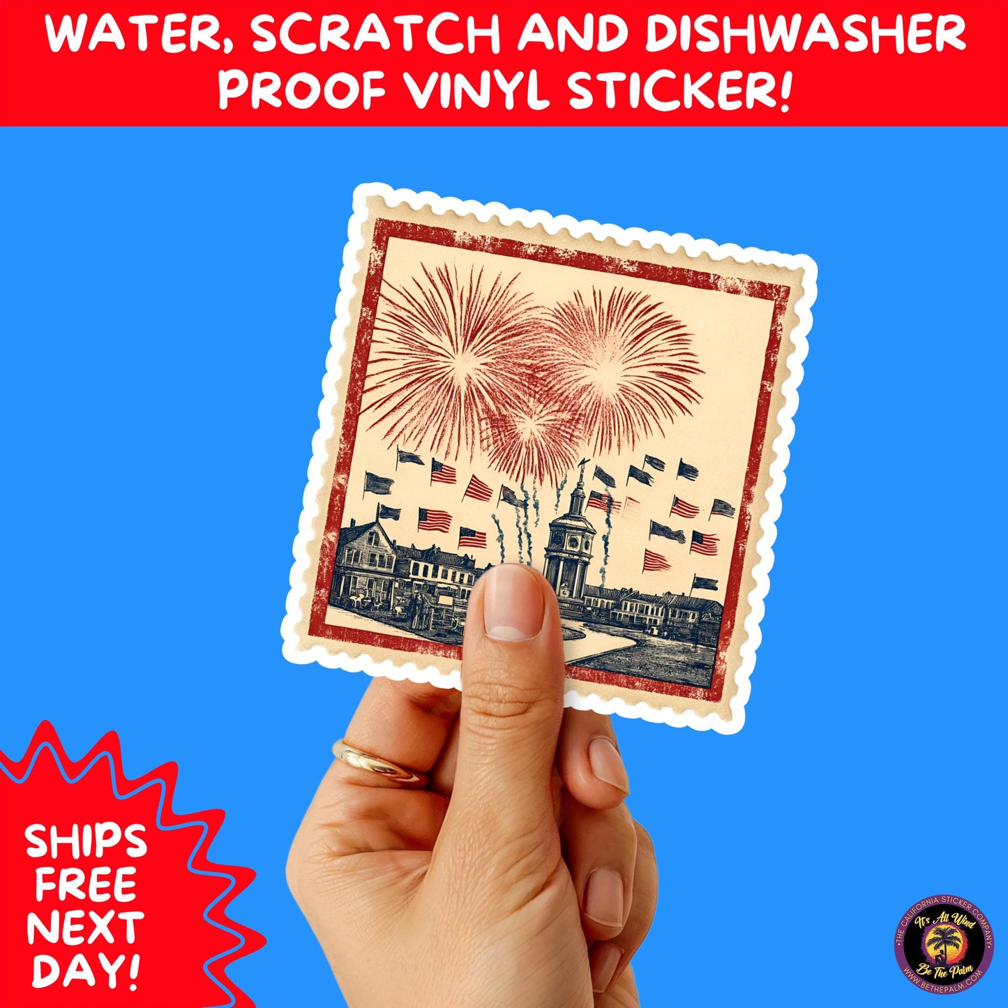 4TH OF JULY | Sticker Pack Independence Day Vinyl Decals, USA Flag, Fireworks, Red White Blue Summer Holiday Patriotic Sticker Set