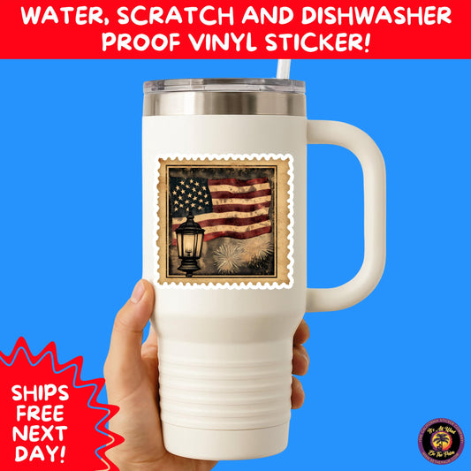 4TH OF JULY | Sticker Pack Independence Day Vinyl Decals, USA Flag, Fireworks, Red White Blue Summer Holiday Patriotic Sticker Set