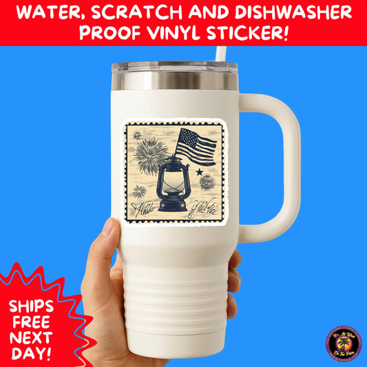 4TH OF JULY | Sticker Pack Independence Day Vinyl Decals, USA Flag, Fireworks, Red White Blue Summer Holiday Patriotic Sticker Set