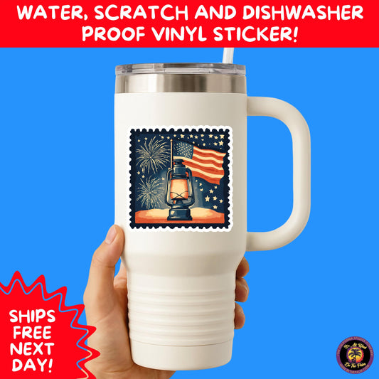 4TH OF JULY | Sticker Pack Independence Day Vinyl Decals, USA Flag, Fireworks, Red White Blue Summer Holiday Patriotic Sticker Set