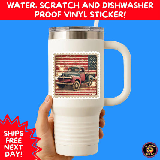 4TH OF JULY | Sticker Pack Independence Day Vinyl Decals, USA Flag, Fireworks, Red White Blue Summer Holiday Patriotic Sticker Set