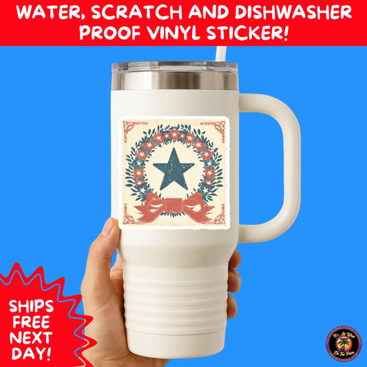 4TH OF JULY | Sticker Pack Independence Day Vinyl Decals, USA Flag, Fireworks, Red White Blue Summer Holiday Patriotic Sticker Set