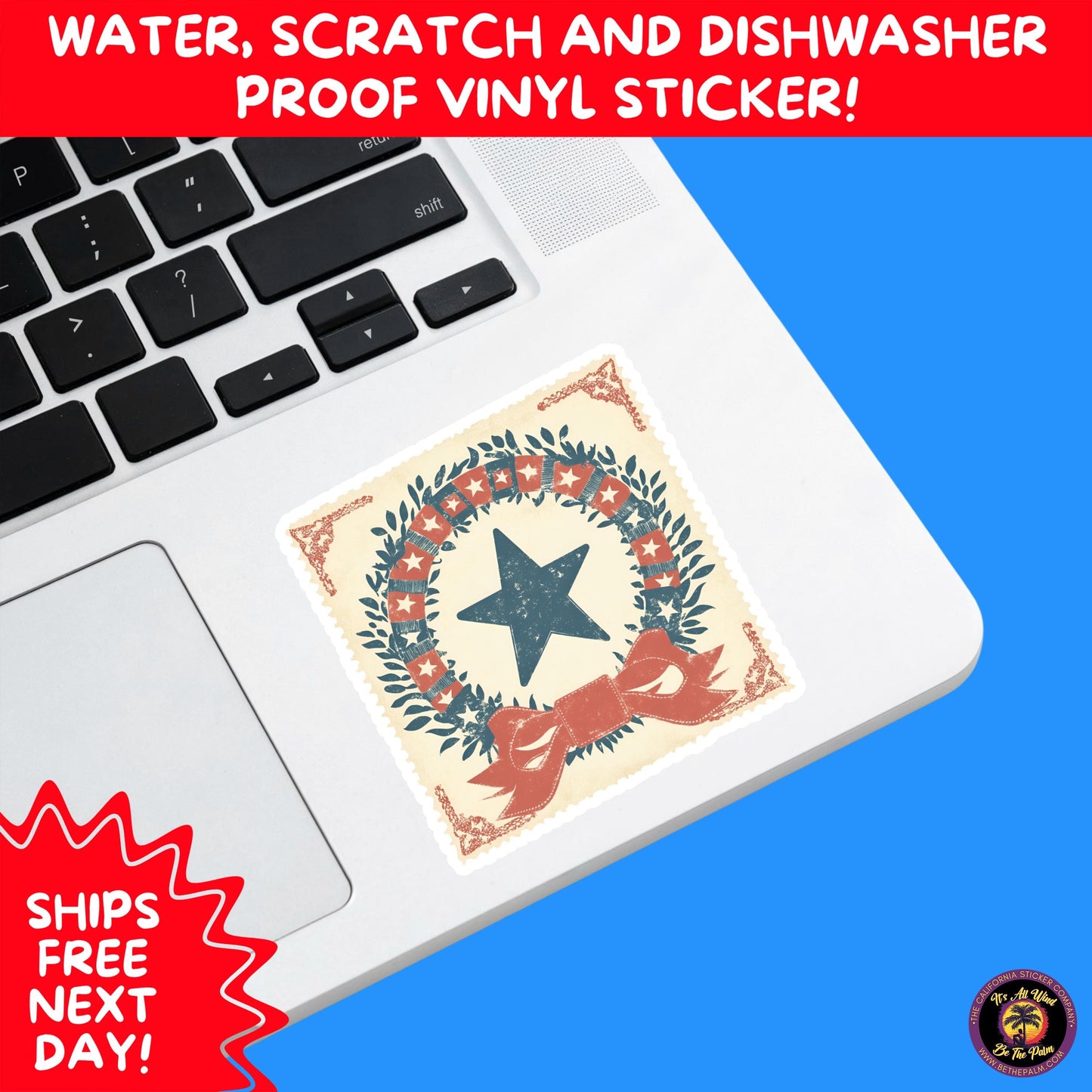 4TH OF JULY | Sticker Pack Independence Day Vinyl Decals, USA Flag, Fireworks, Red White Blue Summer Holiday Patriotic Sticker Set