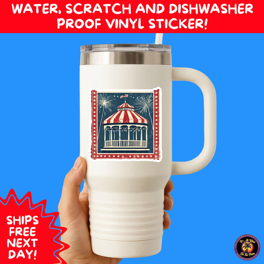 4TH OF JULY | Sticker Pack Independence Day Vinyl Decals, USA Flag, Fireworks, Red White Blue Summer Holiday Patriotic Sticker Set