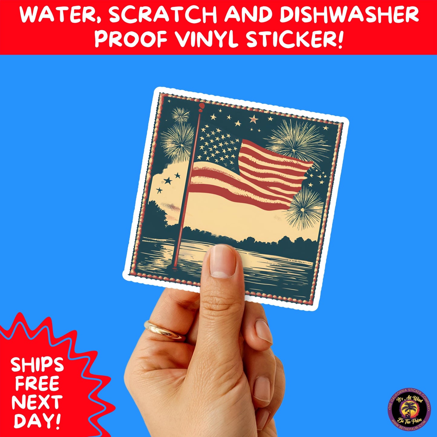 4TH OF JULY | Sticker Pack Independence Day Vinyl Decals, USA Flag, Fireworks, Red White Blue Summer Holiday Patriotic Sticker Set