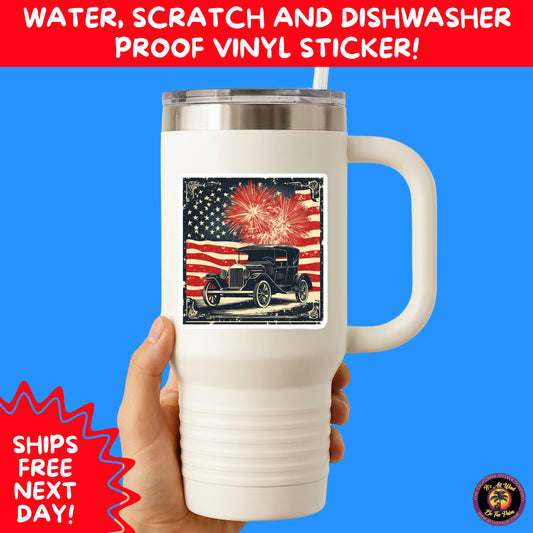 4TH OF JULY | Sticker Pack Independence Day Vinyl Decals, USA Flag, Fireworks, Red White Blue Summer Holiday Patriotic Sticker Set