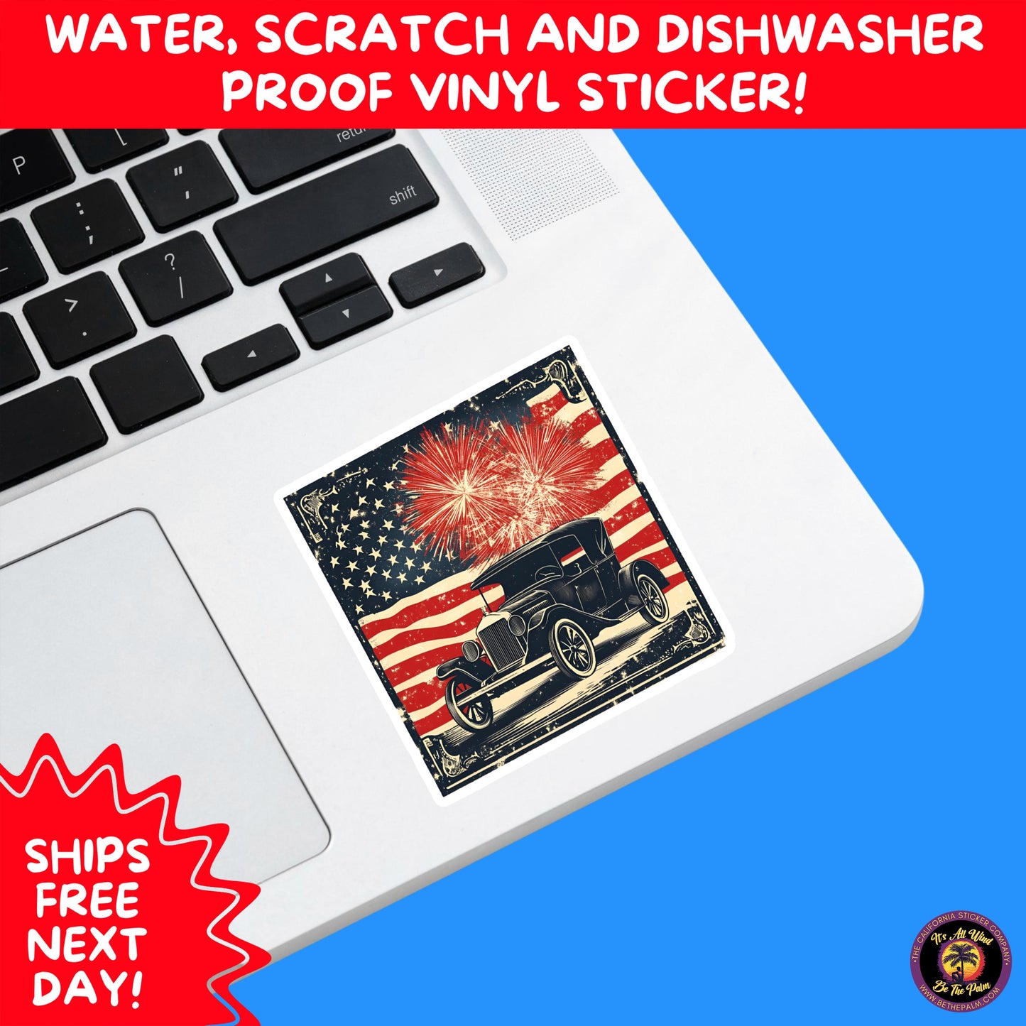 4TH OF JULY | Sticker Pack Independence Day Vinyl Decals, USA Flag, Fireworks, Red White Blue Summer Holiday Patriotic Sticker Set