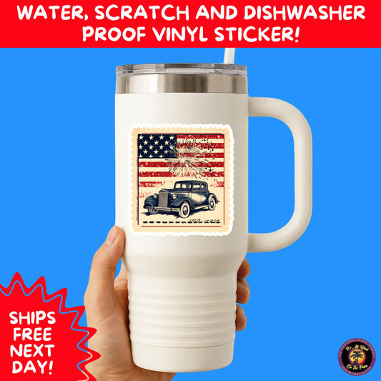 4TH OF JULY | Sticker Pack Independence Day Vinyl Decals, USA Flag, Fireworks, Red White Blue Summer Holiday Patriotic Sticker Set