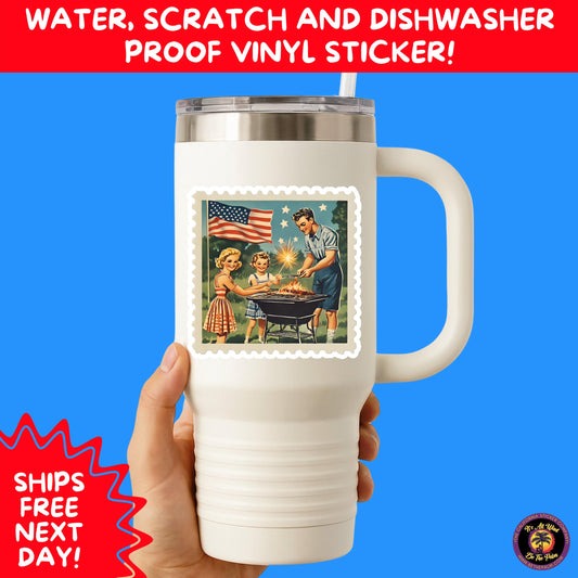 4TH OF JULY | Sticker Pack Independence Day Vinyl Decals, USA Flag, Fireworks, Red White Blue Summer Holiday Patriotic Sticker Set