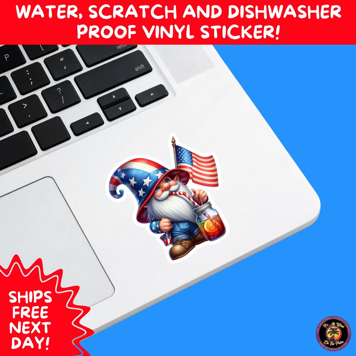4TH OF JULY | Sticker Pack Independence Day Vinyl Decals, USA Flag, Fireworks, Red White Blue Summer Holiday Patriotic Sticker Set