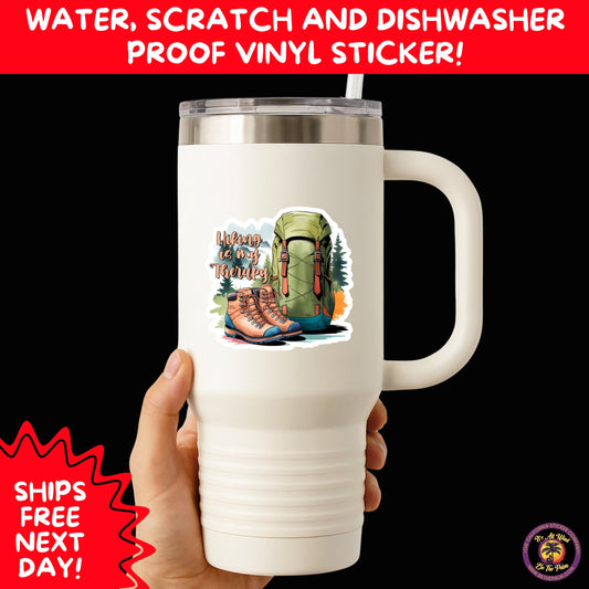 HIKING STICKERS | Set Waterproof Vinyl Decals Ideal for Backpacks Journals Cars Perfect Gift for Trail Walkers Campers and Outdoor Fans