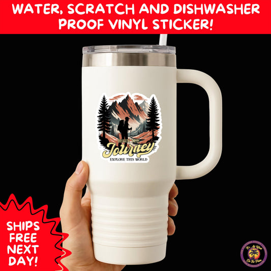 HIKING STICKERS | Set Waterproof Vinyl Decals Ideal for Backpacks Journals Cars Perfect Gift for Trail Walkers Campers and Outdoor Fans