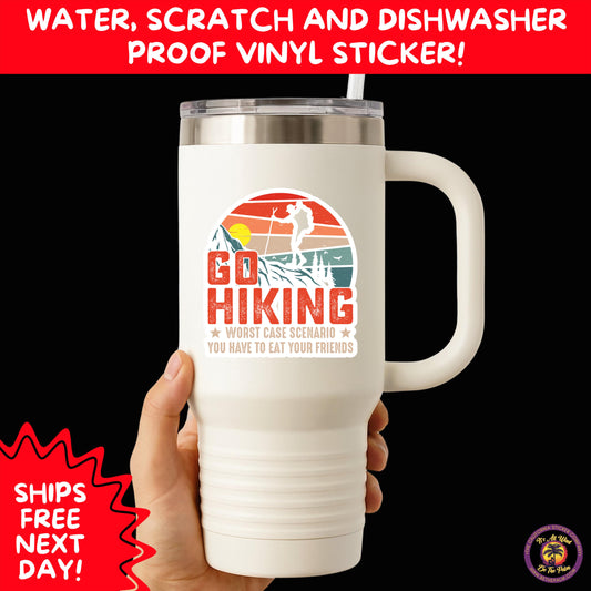 HIKING STICKERS | Set Waterproof Vinyl Decals Ideal for Backpacks Journals Cars Perfect Gift for Trail Walkers Campers and Outdoor Fans