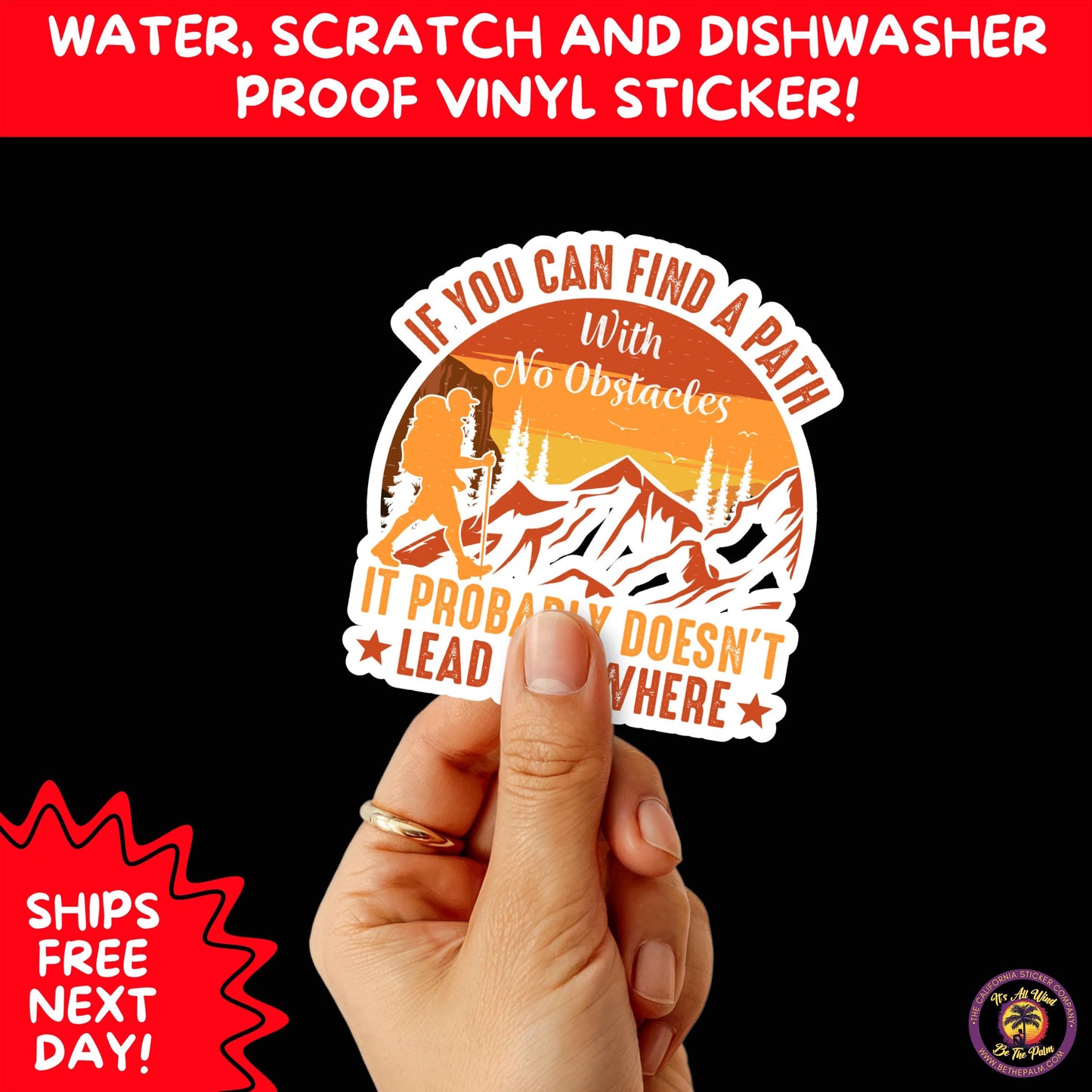 HIKING STICKERS | Set Waterproof Vinyl Decals Ideal for Backpacks Journals Cars Perfect Gift for Trail Walkers Campers and Outdoor Fans
