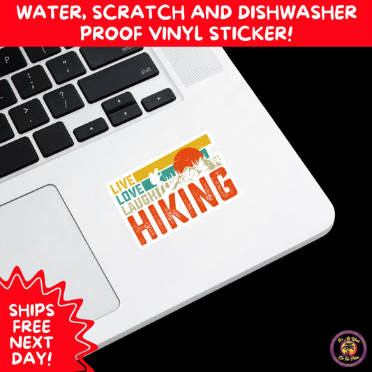 HIKING STICKERS | Set Waterproof Vinyl Decals Ideal for Backpacks Journals Cars Perfect Gift for Trail Walkers Campers and Outdoor Fans