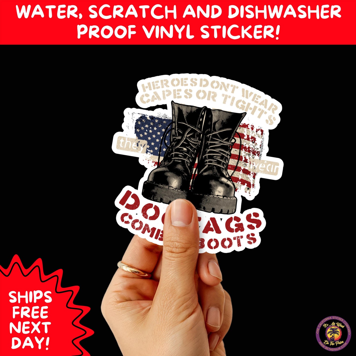 VETERAN STICKERS | Veteran Made Patriotic Vinyl Decals for Military Support, Army Navy Marine Veteran Gifts, American Flag Bumper Sticker