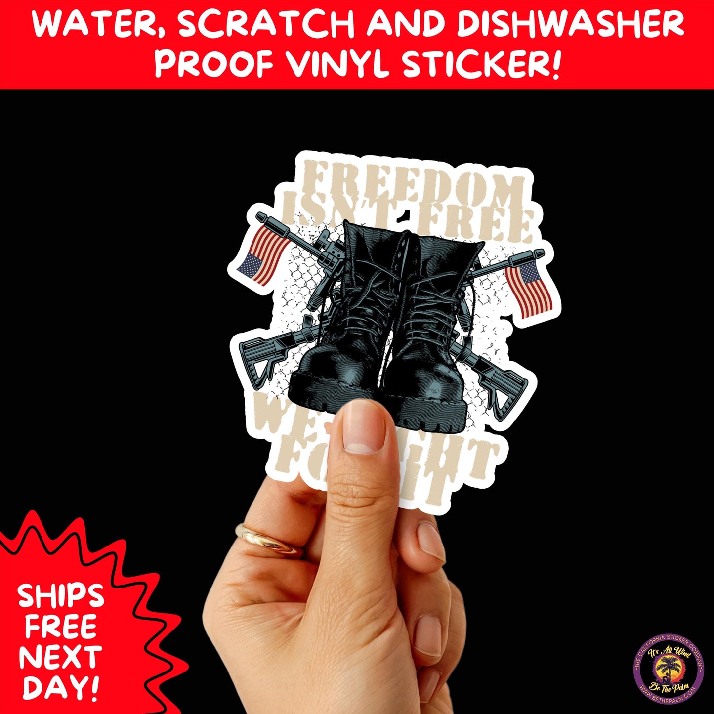 VETERAN STICKERS | Veteran Made Patriotic Vinyl Decals for Military Support, Army Navy Marine Veteran Gifts, American Flag Bumper Sticker