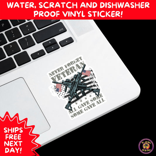 VETERAN STICKERS | Veteran Made Patriotic Vinyl Decals for Military Support, Army Navy Marine Veteran Gifts, American Flag Bumper Sticker