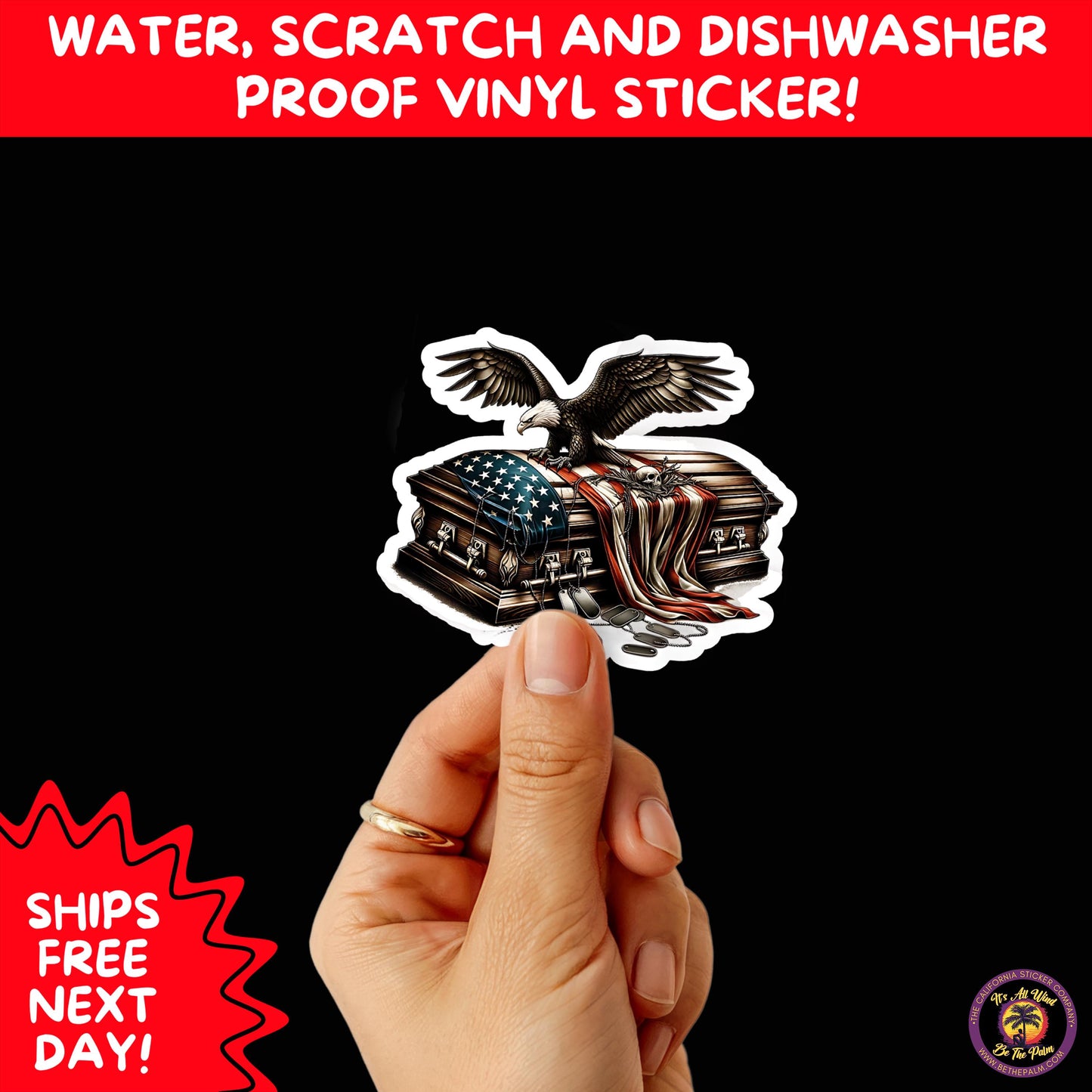 VETERAN STICKERS | Veteran Made Patriotic Vinyl Decals for Military Support, Army Navy Marine Veteran Gifts, American Flag Bumper Sticker