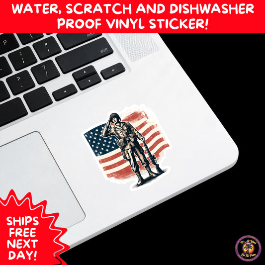 VETERAN STICKERS | Veteran Made Patriotic Vinyl Decals for Military Support, Army Navy Marine Veteran Gifts, American Flag Bumper Sticker