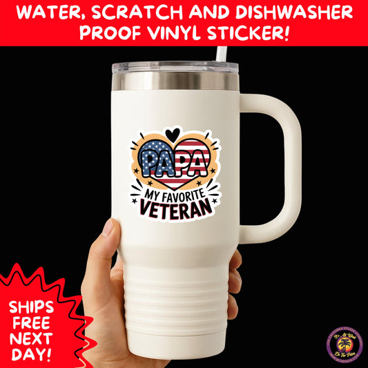 VETERAN STICKERS | Veteran Made Patriotic Vinyl Decals for Military Support, Army Navy Marine Veteran Gifts, American Flag Bumper Sticker