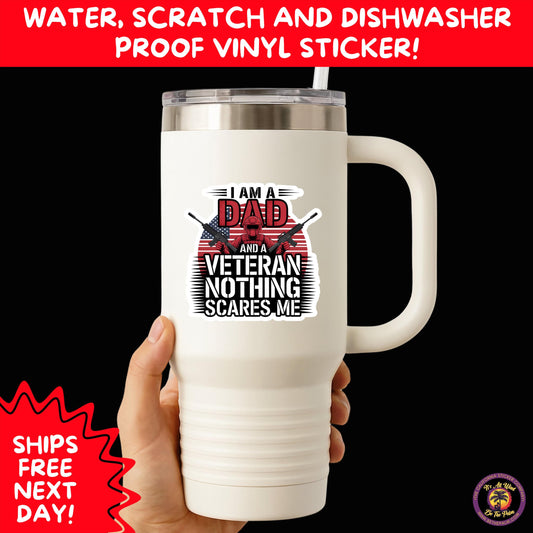 VETERAN STICKERS | Veteran Made Patriotic Vinyl Decals for Military Support, Army Navy Marine Veteran Gifts, American Flag Bumper Sticker