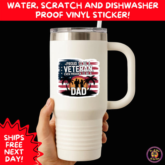 VETERAN STICKERS | Veteran Made Patriotic Vinyl Decals for Military Support, Army Navy Marine Veteran Gifts, American Flag Bumper Sticker