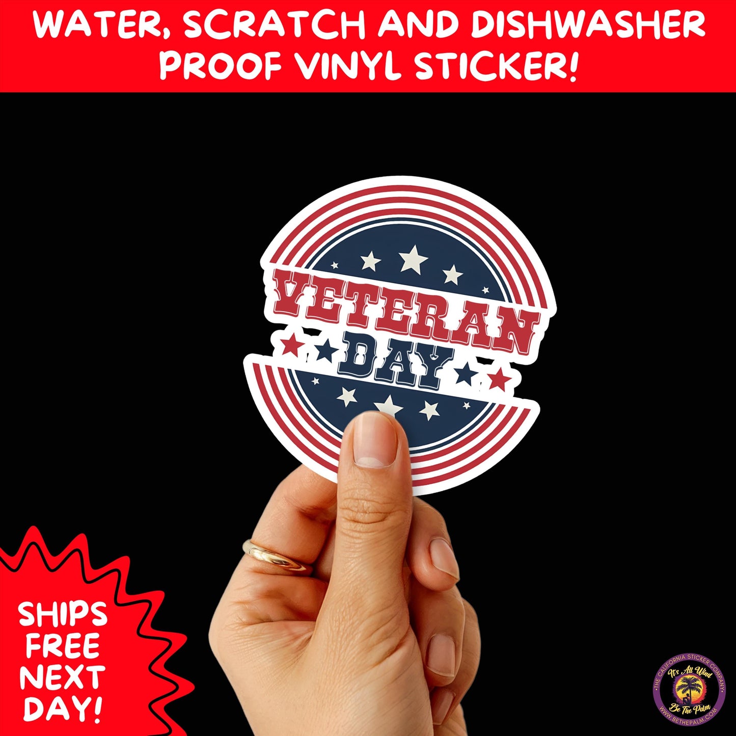 VETERAN STICKERS | Veteran Made Patriotic Vinyl Decals for Military Support, Army Navy Marine Veteran Gifts, American Flag Bumper Sticker